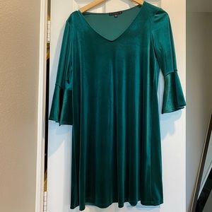 Green velvet boutique dress